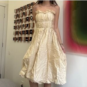 Brock Collection Strapless Gathered Dress Size 4